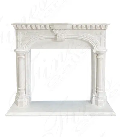 Elegant Tudor Style Mantel in AAA Statuary Marble