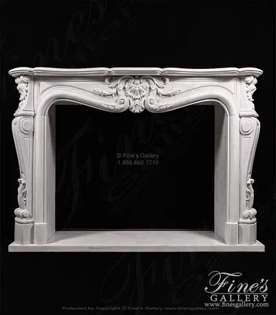 Classic French Style Mantel in Statuary Marble