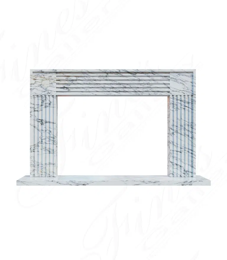 Contemporary Mantel in Italian Arabascato Corchia