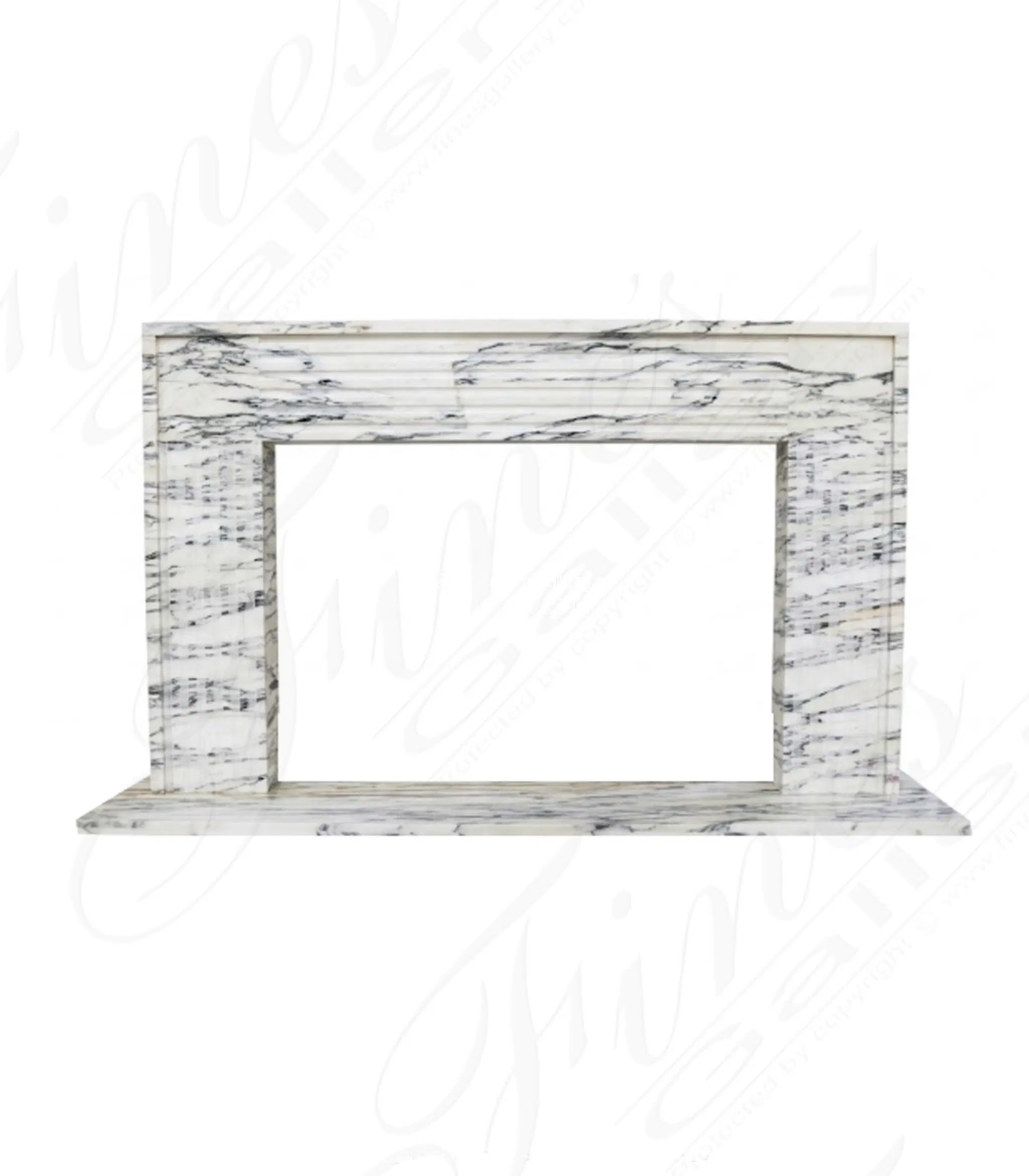 Contemporary Mantel in Italian Arabascato Corchia — Model MFP-2728 — Hand-Crafted by Fine's Gallery