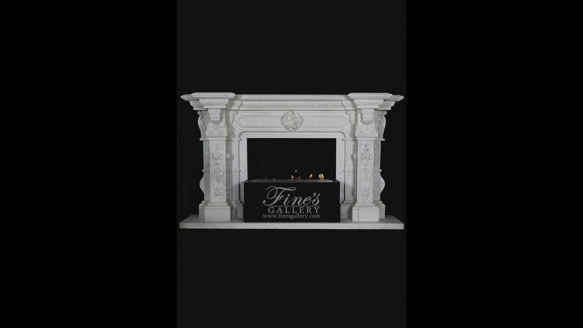 Ornate Italian Renaissance Marble Fireplace — Model MFP-475 — product video
