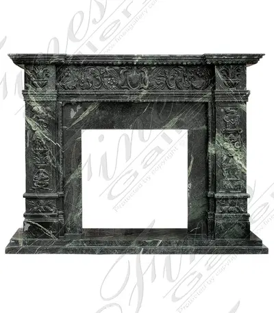 Verde Marble Italian Renaissance Fireplace