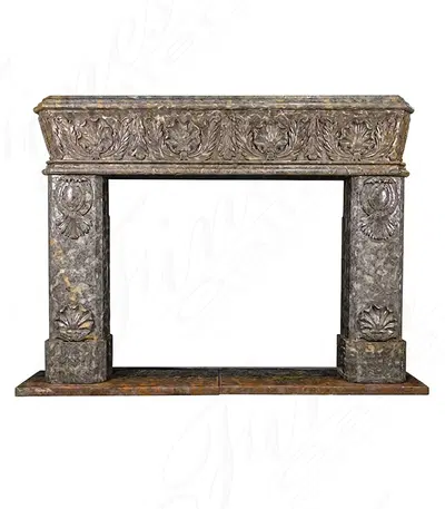 Shell Motif Mantel in Rare Imported Marble