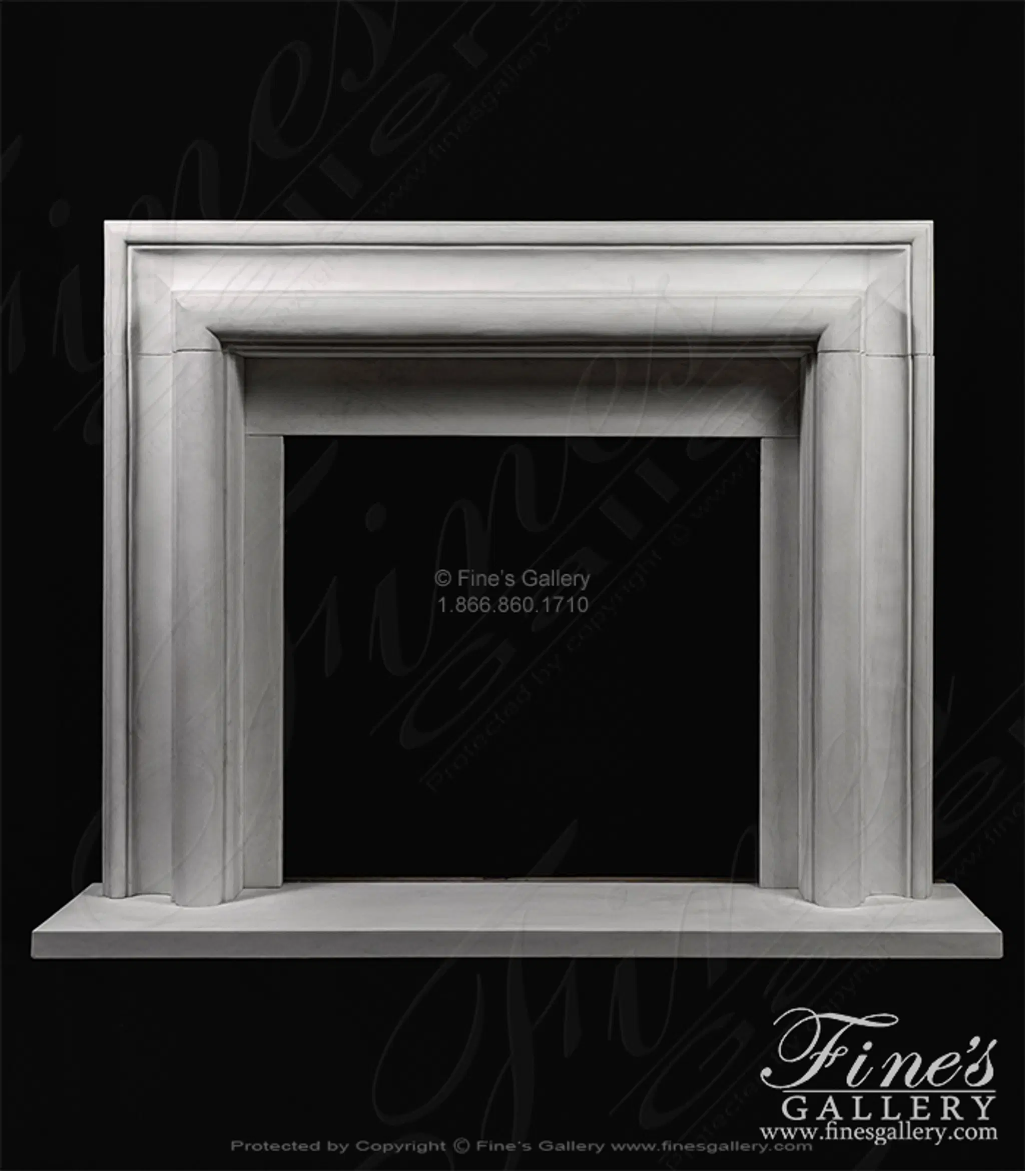 Bolection Style Fireplace Mantel in Statuary White Marble