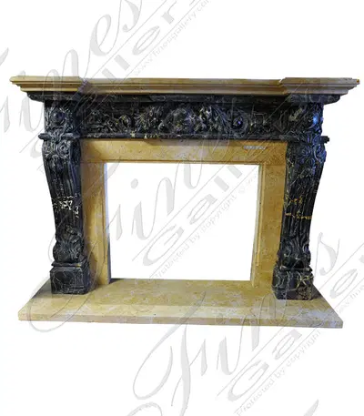 Black and Gold Marble Fireplace