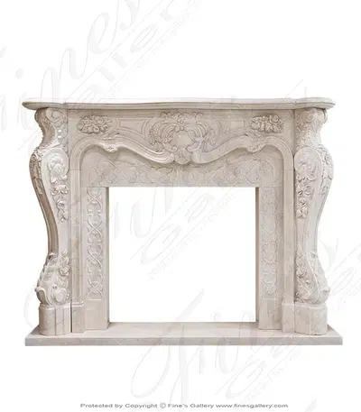 French Luxury Marble Fireplace In Crema Marfil