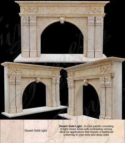 Desert Gold Marble Fireplace