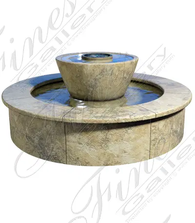 Travertine Fire Pit Fountain