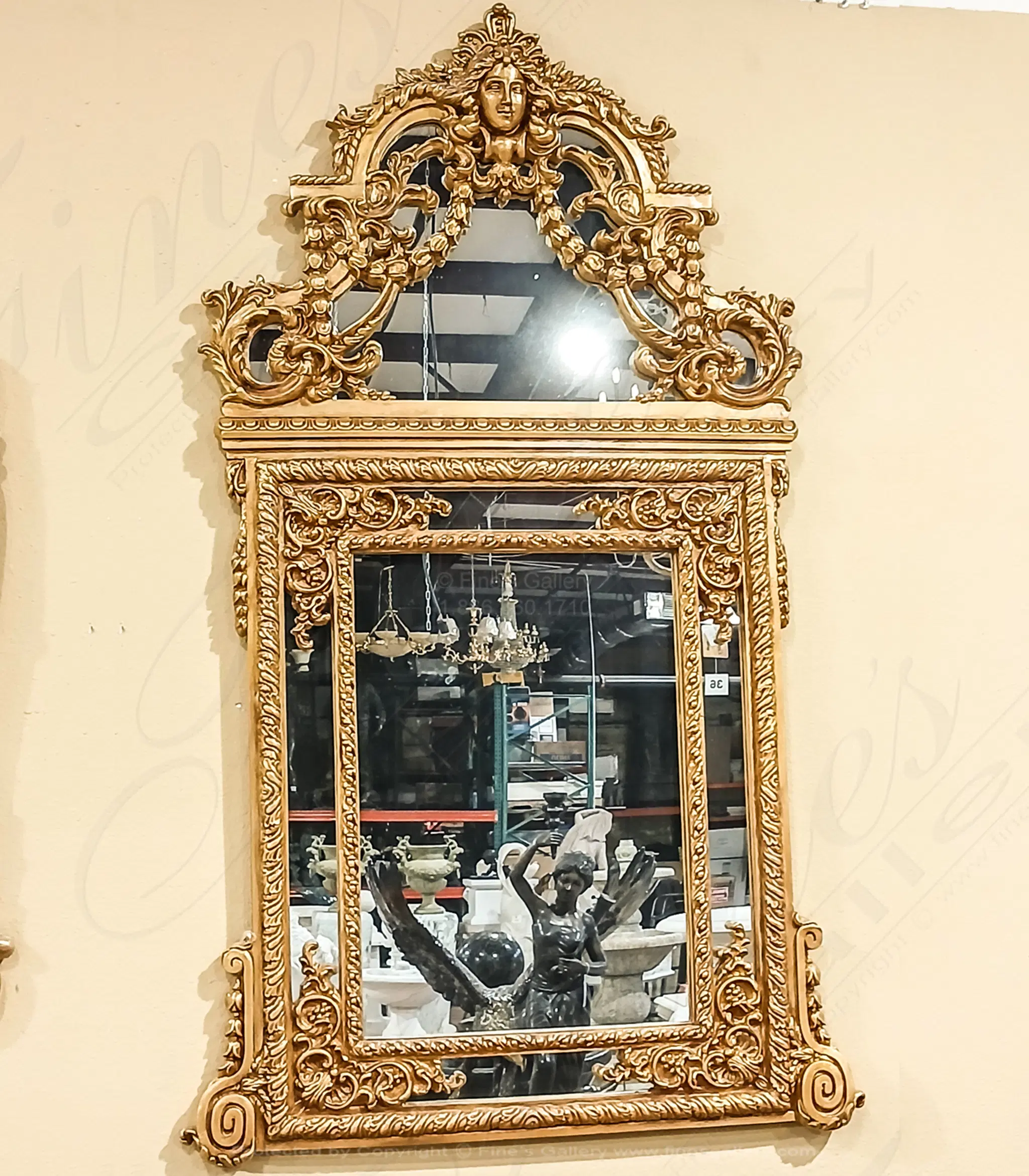 Elaborate Louis XV Gold Gild Mirror