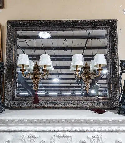 Antique French Gilt Mirror with Candle Sconces - 19th Century Style Wall Decor
