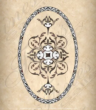 Ornate Leaf Motif Marble Mosaic