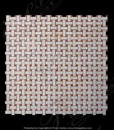 Red/Beige Marble Weave Tile