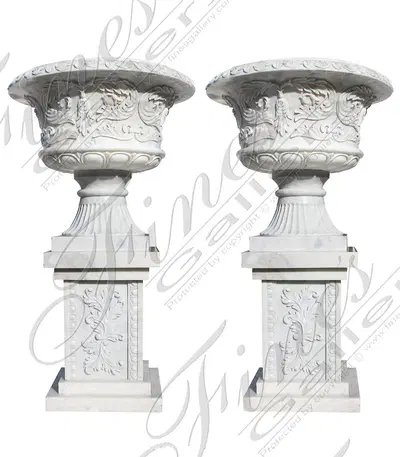 White Marble Planter