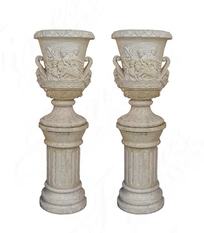 Mythical Cherub Marble Urns