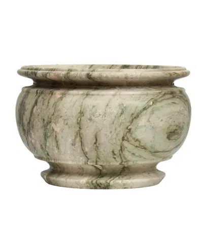 white and green marble vase