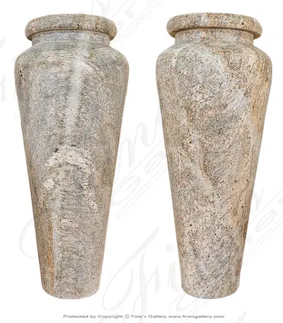 Pair of Granite Urns