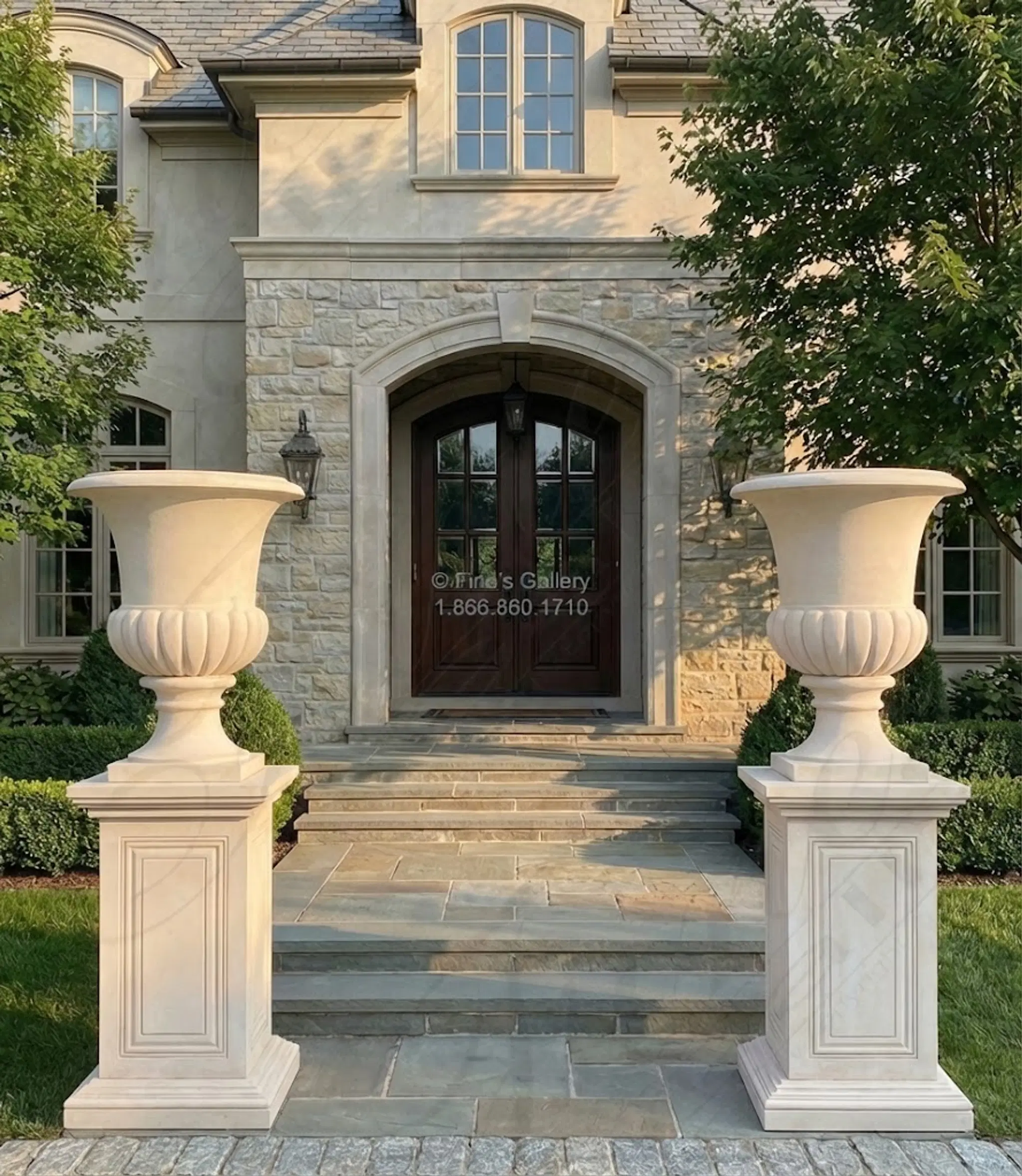 A pair of Limestone Planters