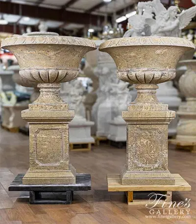 Urn Pair in Antique Gold Granite