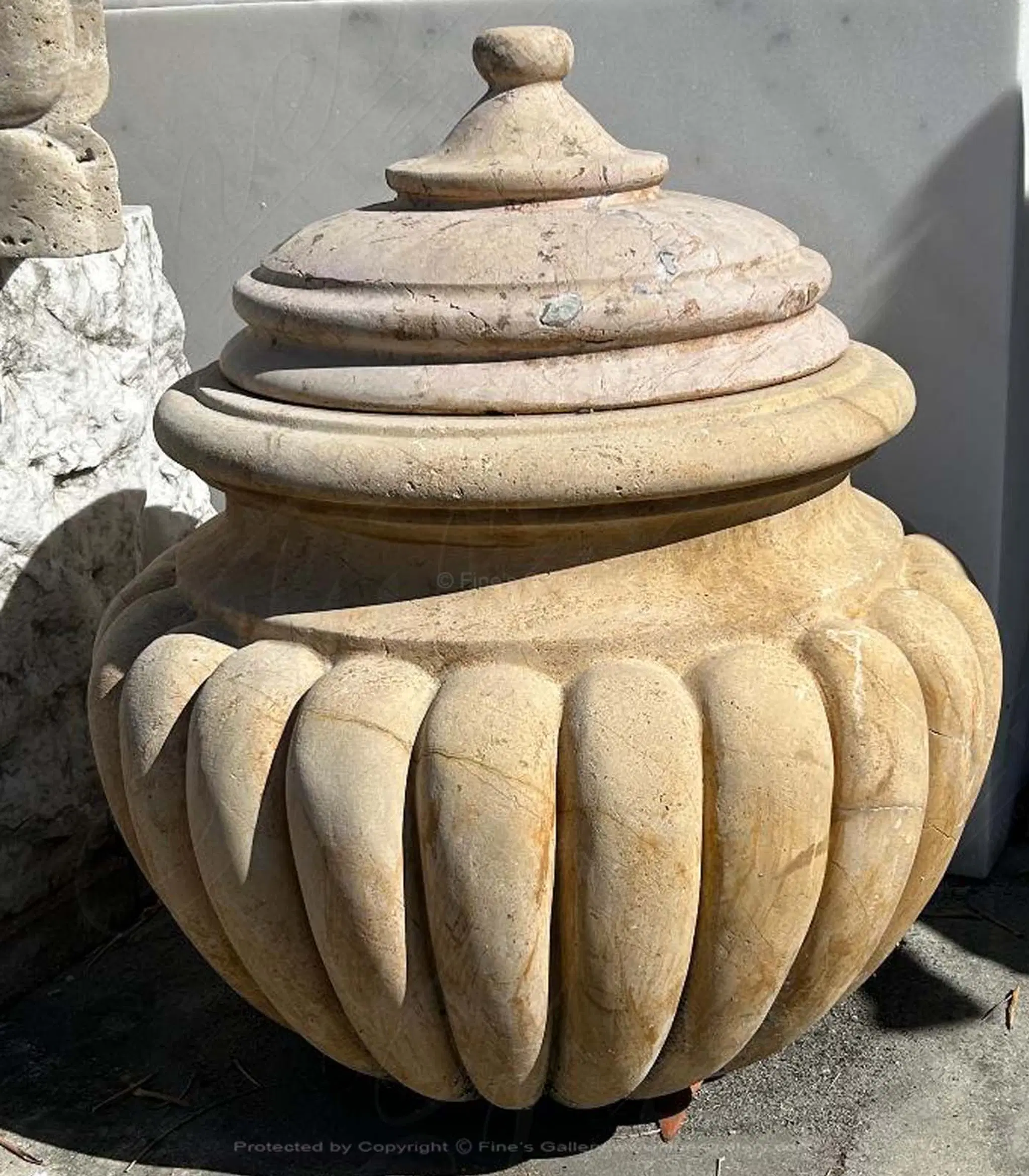 Vintage Urn in Naturally Aged Limestone