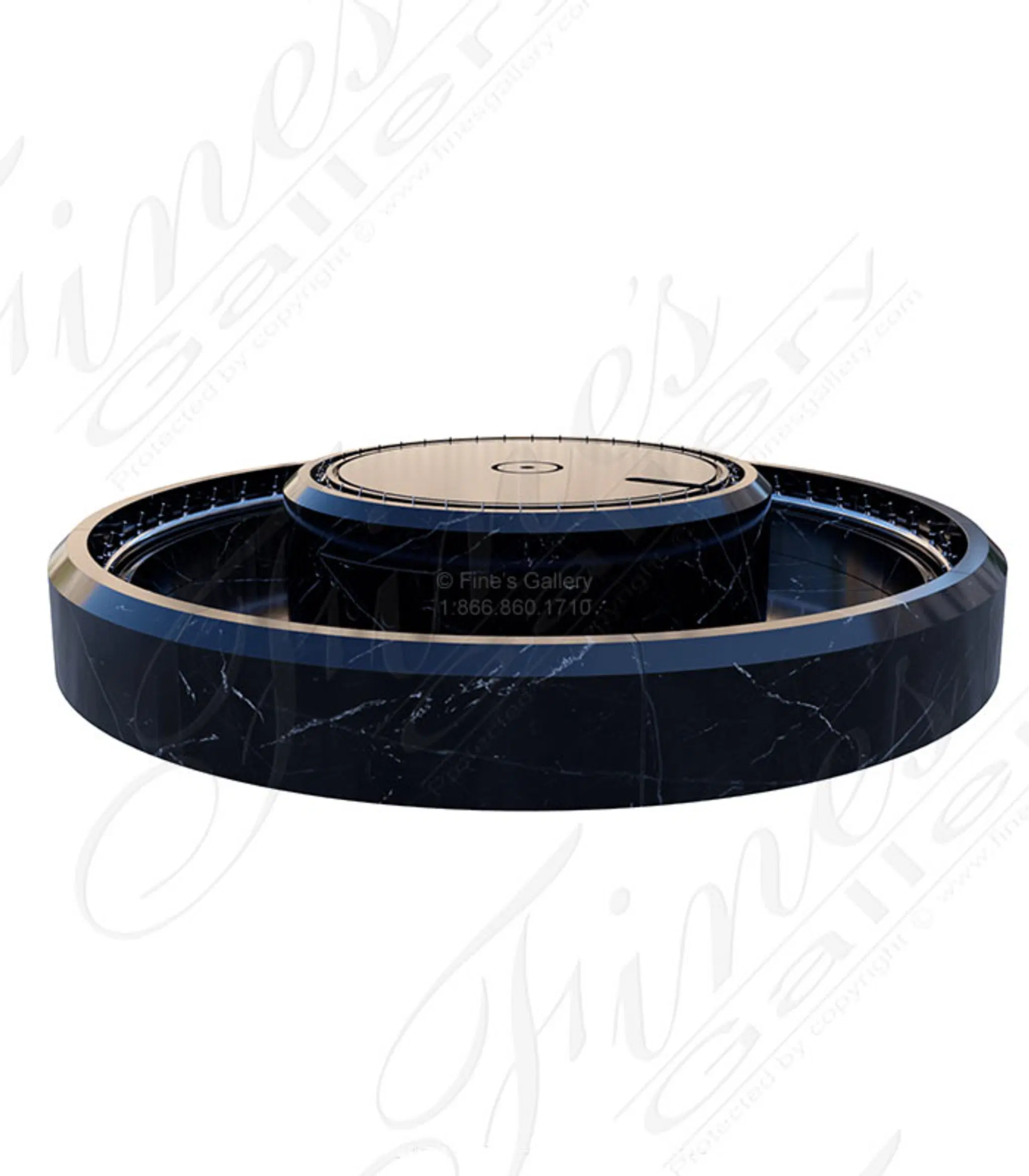 Contemporary Nero Marquina Marble Pool Basin