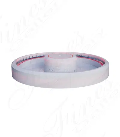 Contemporary Catch Basin, Hollow Base & Stainless Spray Ring in Statuary Marble