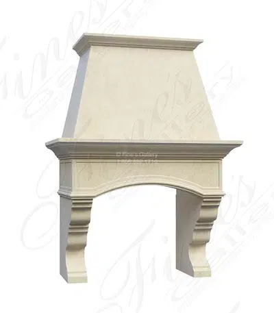 Light Cream Marble Kitchen Rangehood