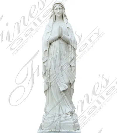 Marble Our Lady of Lourdes Statue