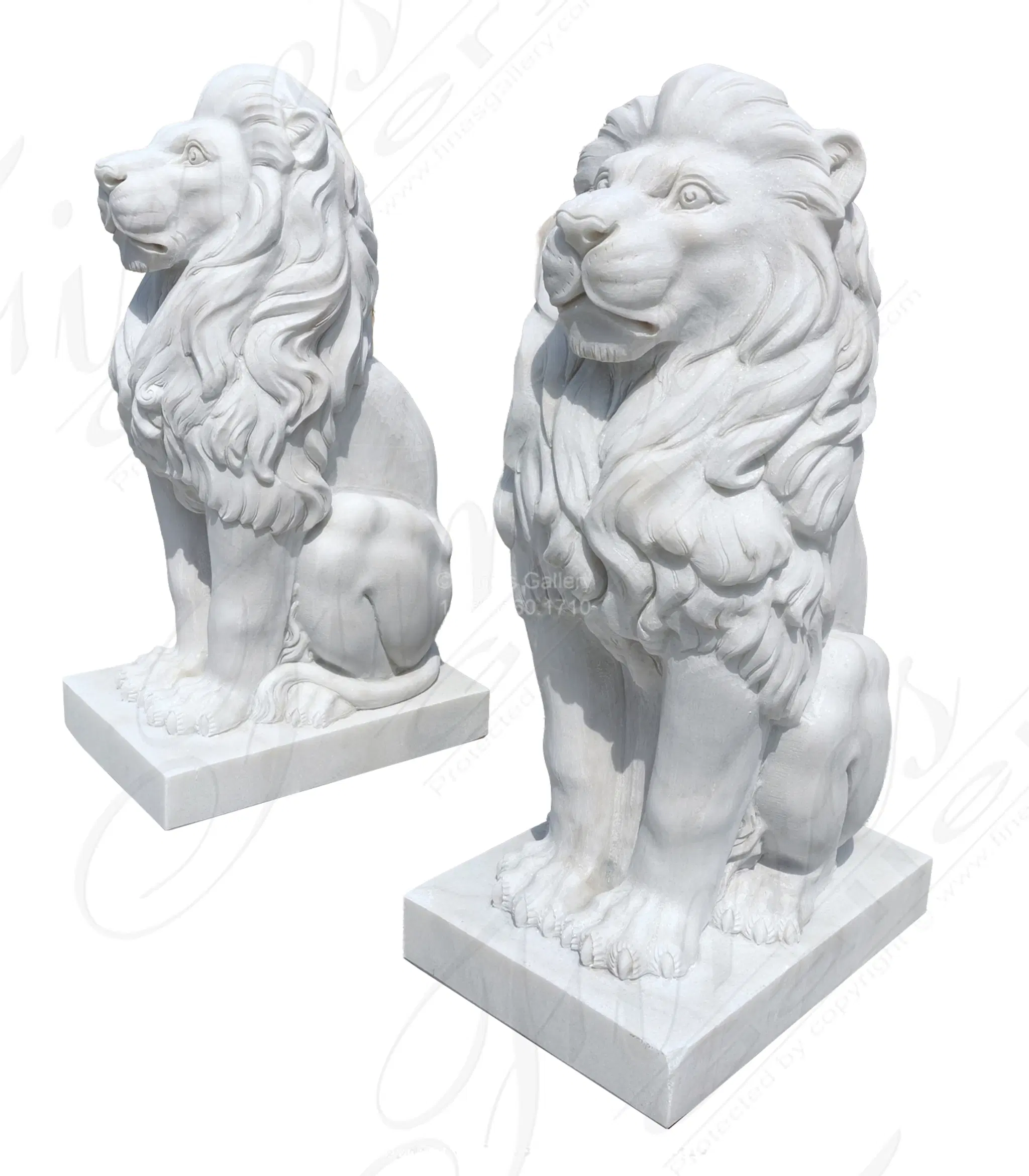 Marble Lion Pair — Model MS-1185 — detail view 1