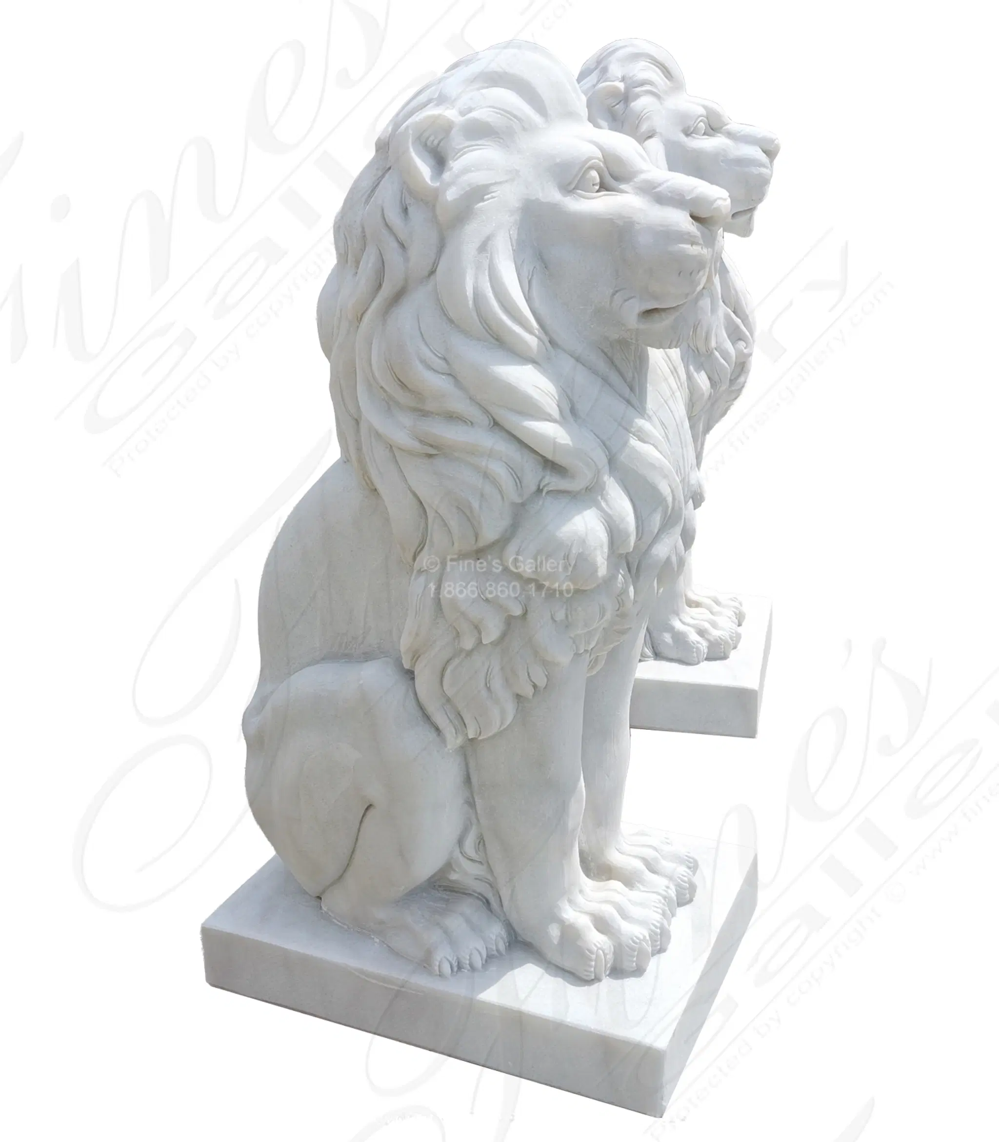 Marble Lion Pair — Model MS-1185 — detail view 2