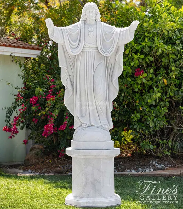 Sacred Heart of Jesus Christ Marble Statue