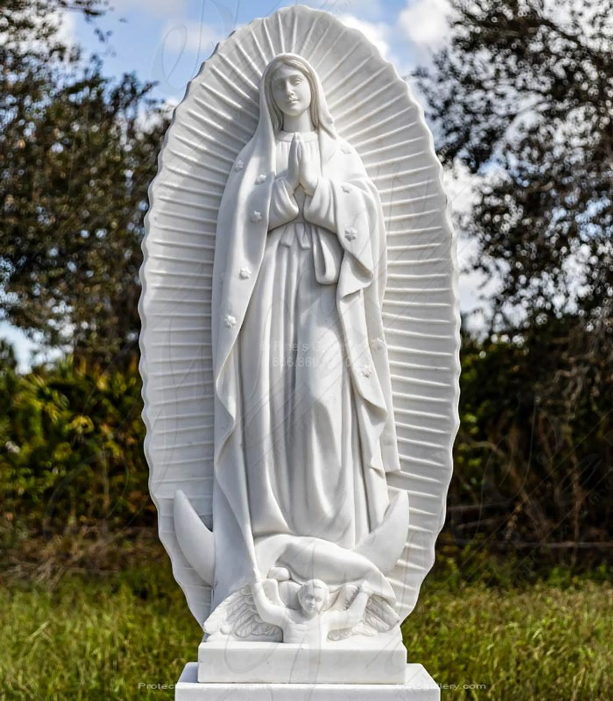 63 Inch Our Lady of Guadalupe Marble Statue