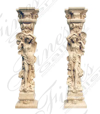 Figural Marble Caryatid Pillar