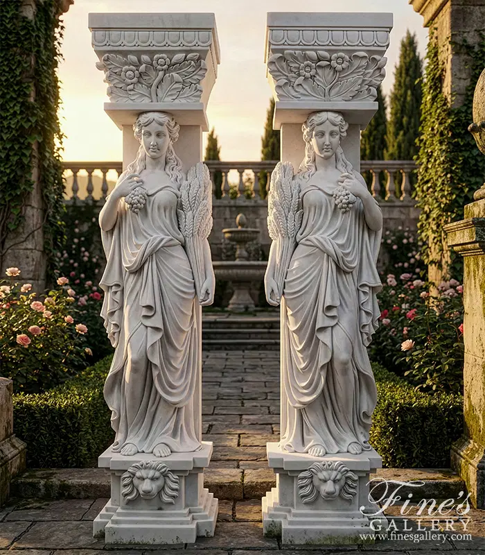 Marble Statues - Stunning Grecian Statuary Caryatids - MS-1298 - Fine's ...
