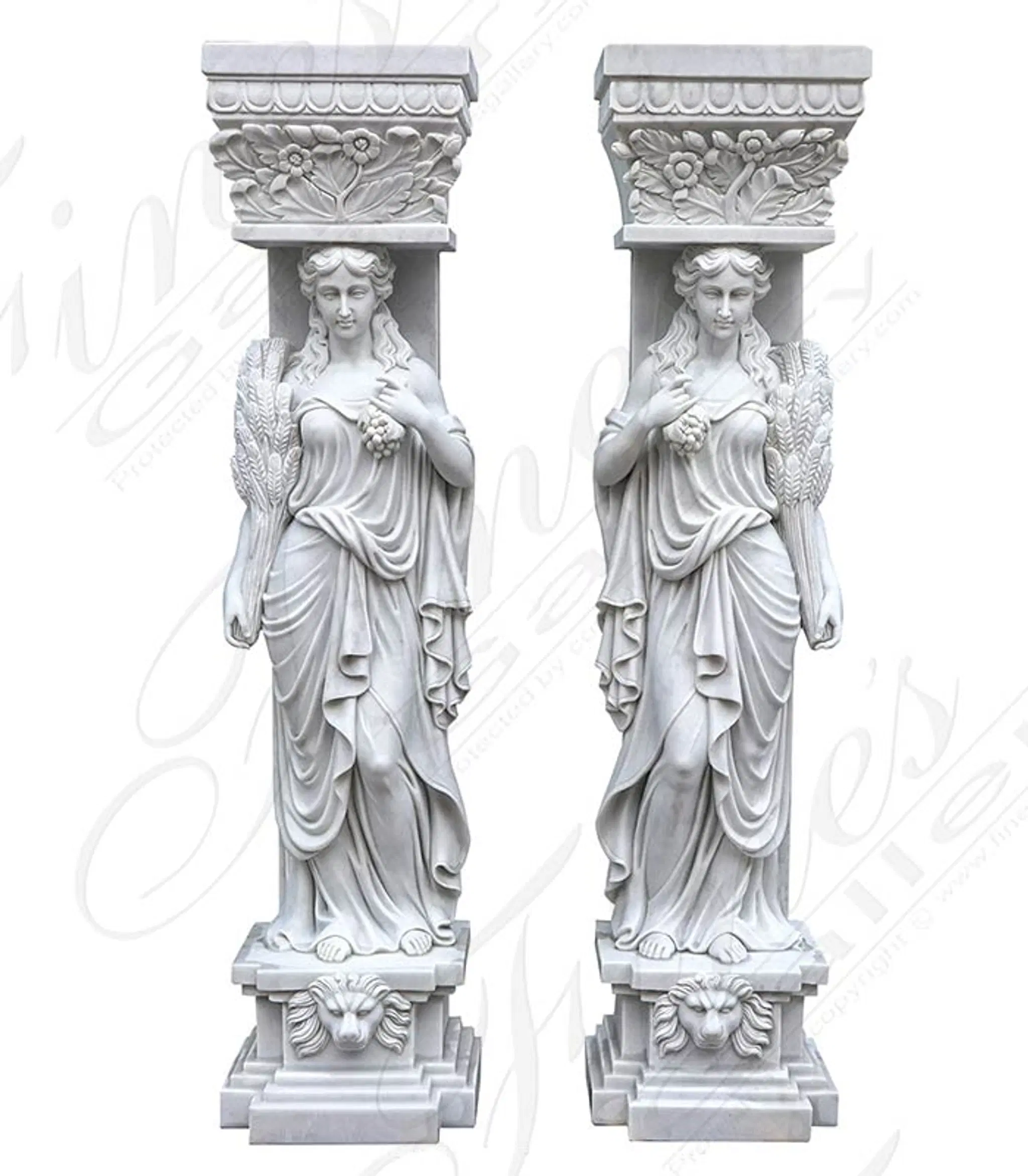 Stunning Grecian Statuary Caryatids