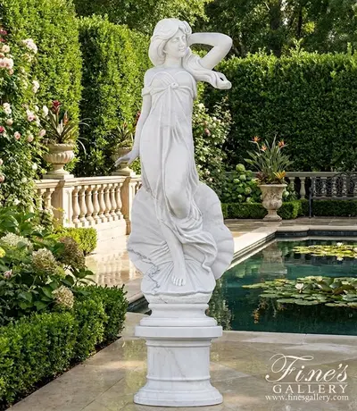 Allegorical Nymph in Pure White Marble