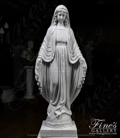 Hand Carved Our Lady of Grace Marble Statue