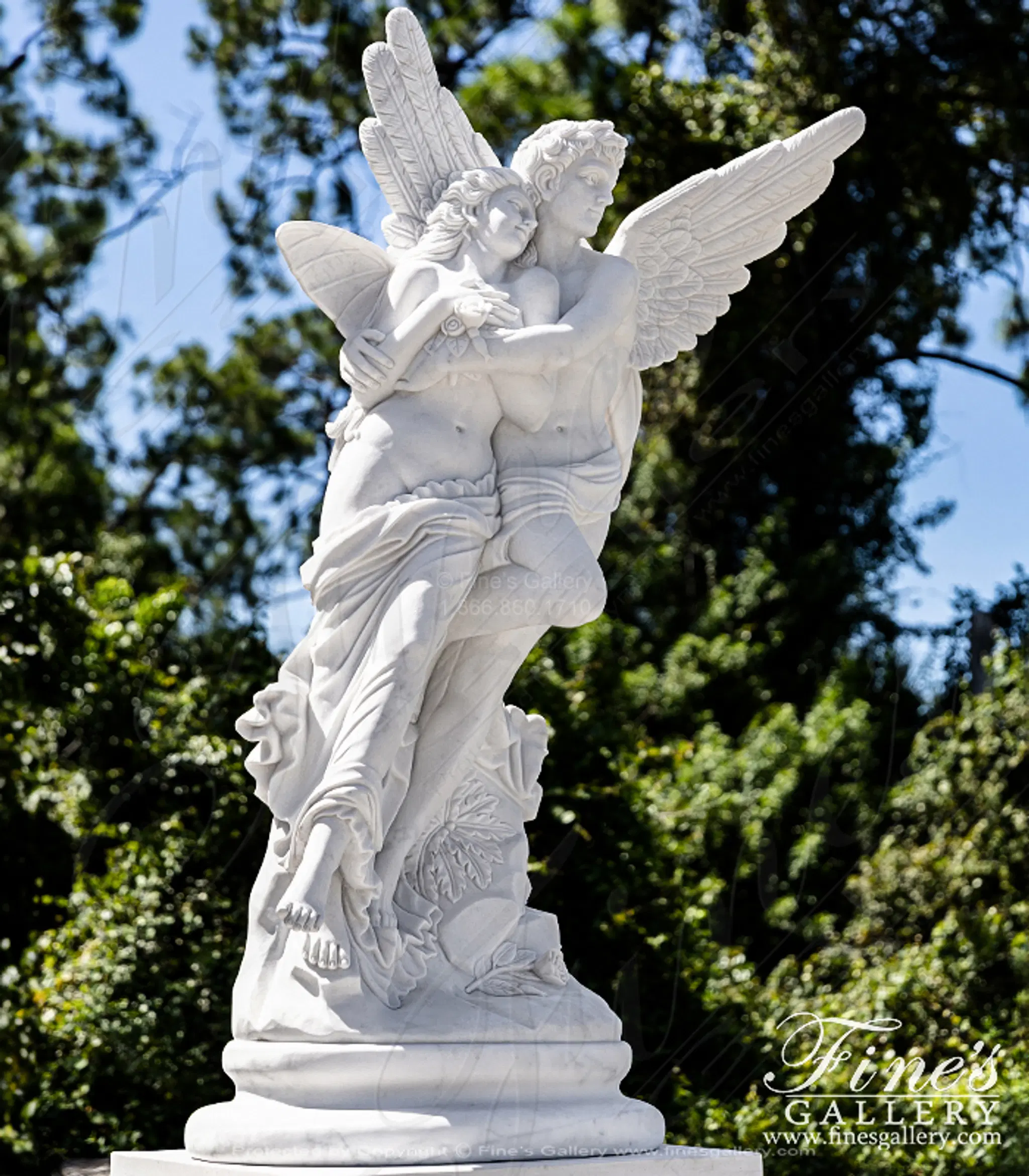 Abduction of Psyche Carved Marble Statue