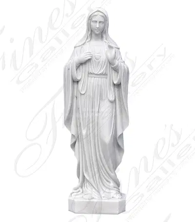 Immaculate Hearth of Mary Statue in Marble
