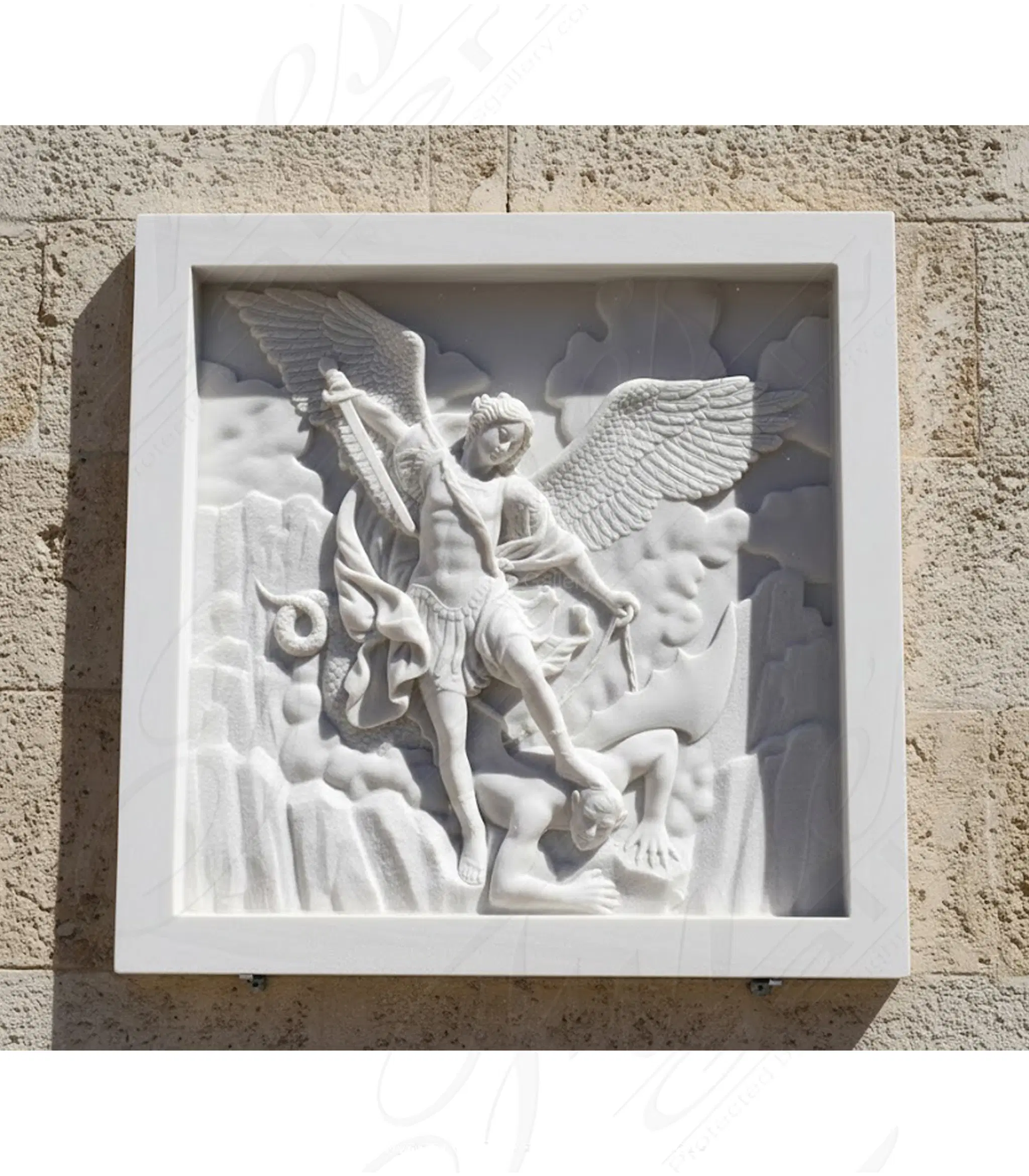 St. Michael the Archangel Marble Profile Relief