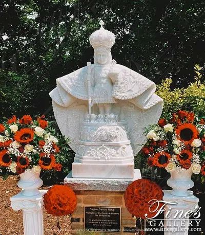 Infant of Prague Statue in Statuary White Marble