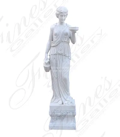 Hebe Statue in Statuary White Marble 