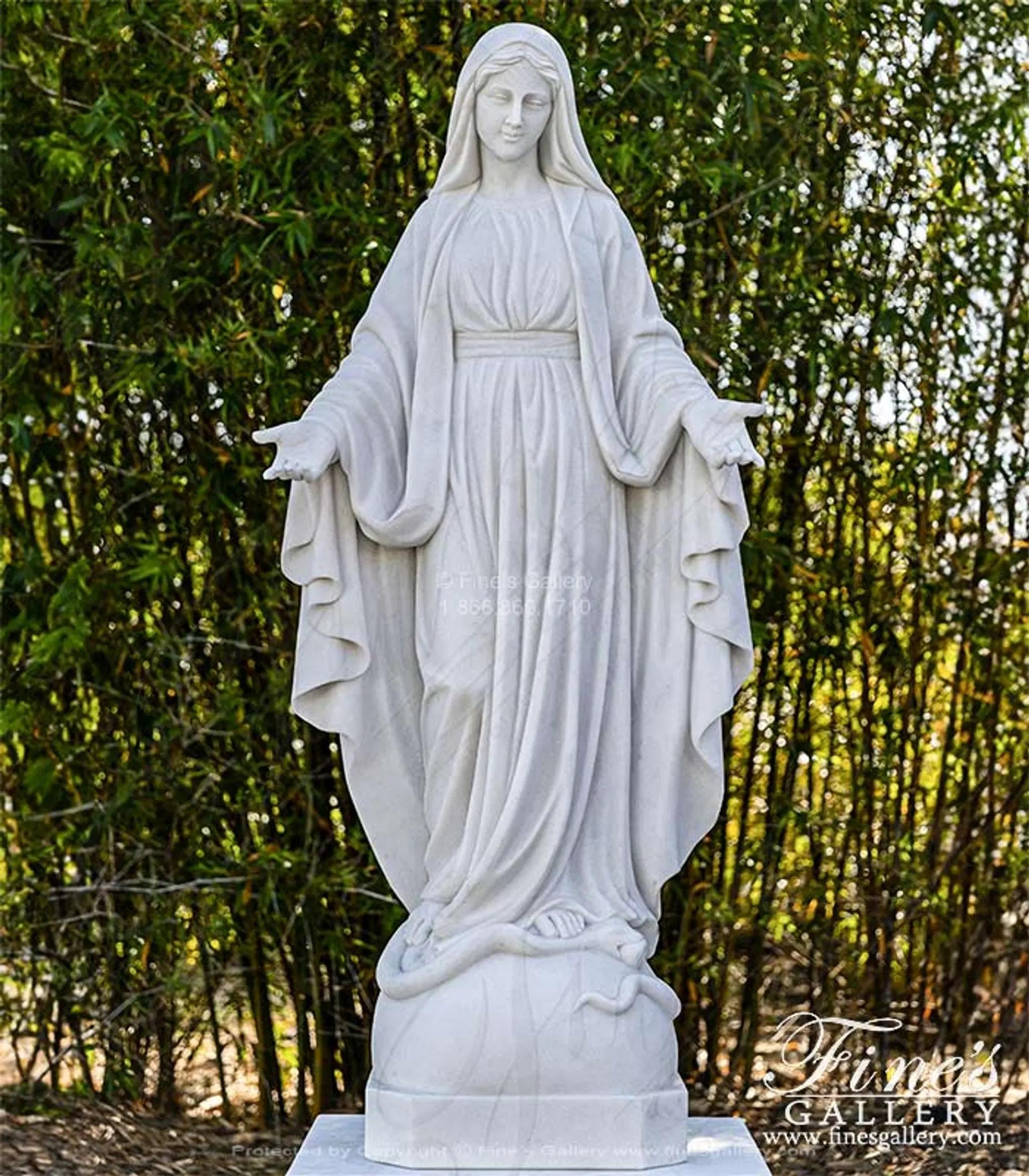 Marble Statues - Our Lady Of Grace In Statuary White Marble - MS-1529 ...