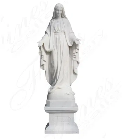 48 Inch Our Lady of Grace in Statuary White Marble