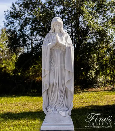 72-Inch Virgin Mary in Prayer Marble Statue