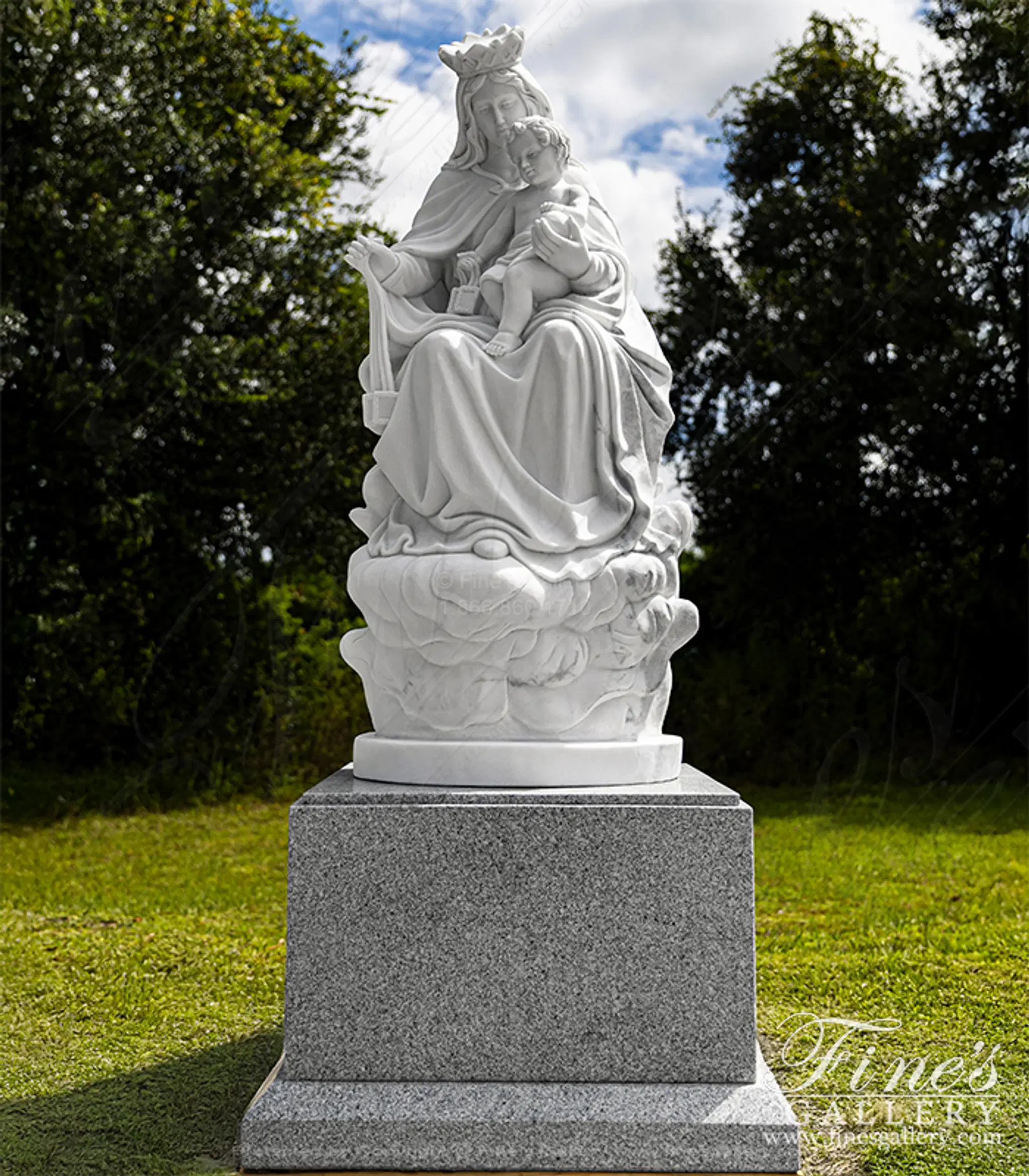 Mount St. Carmel in Hand Carved Statuary White Marble