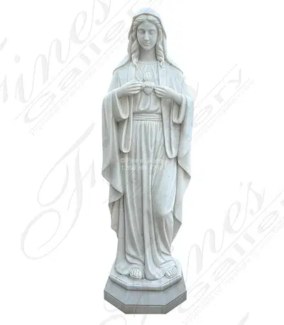 Sacred Heart of Mary in Statuary Marble
