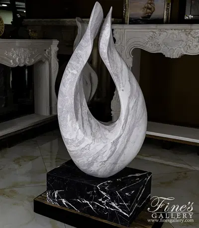 Abstract Flame in Volokas and Marquina Marble