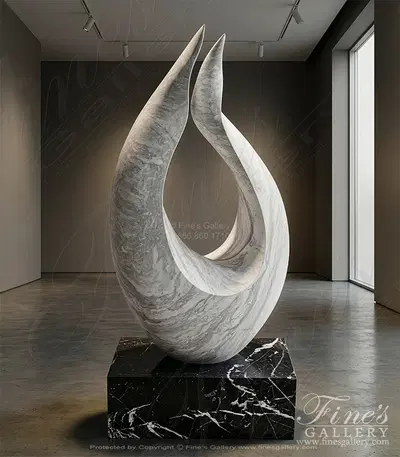 Abstract Flame in Volokas and Marquina Marble