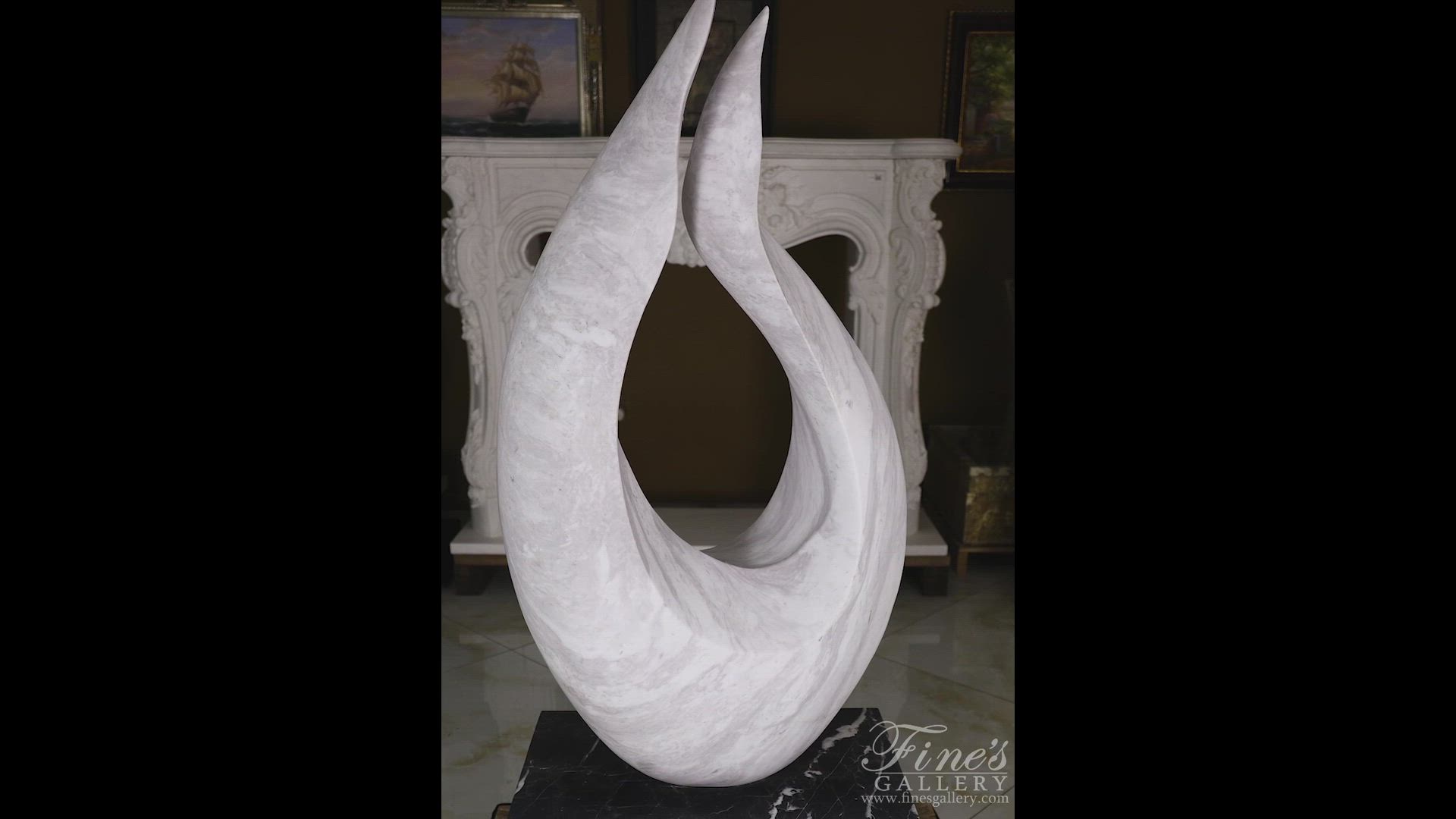 Abstract Flame in Volokas and Marquina Marble — Model MS-1594 — product video