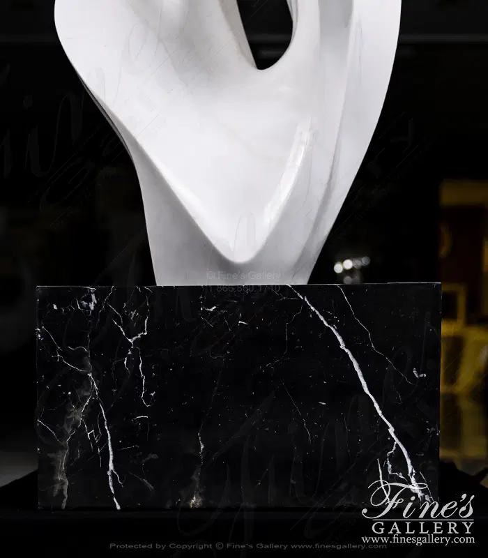 Abstract Marble Statue & Base | Modern Art Sculpture